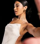 Asyou Asymmetric Satin Cami Top In Beige-neutral
