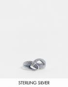 Asos Design Sterling Silver Ring With Wrap Around Snake Design In Silver
