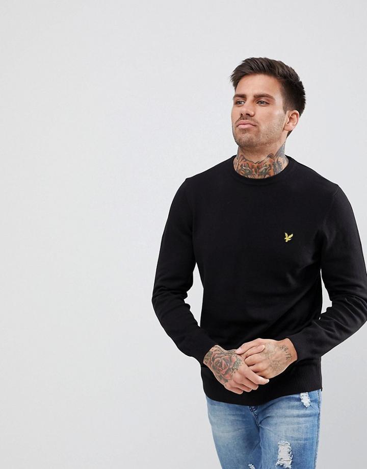 Lyle & Scott Sweater In Cotton In Black - Navy