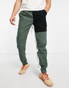 Liquor N Poker Pants In Black And Sage Spliced Cord-multi