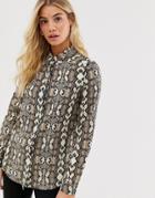 Brave Soul Snake Print Shirt - Multi