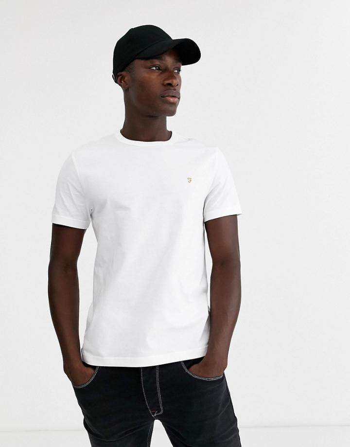 Farah Dennis Slim Fit Logo T-shirt In White