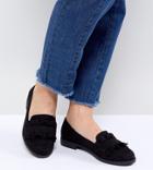 New Look Wide Fit Frill Detail Loafer - Black