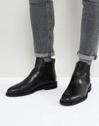 Selected Homme Leather Chelsea Boots-black