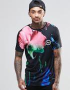 Hype T-shirt In Tropical Print - Black