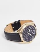 Armani Exchange Men's Giacomo Leather Watch In Black Ax2854