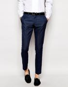 Selected Homme Tuxedo Pants In Skinny Fit - Blue