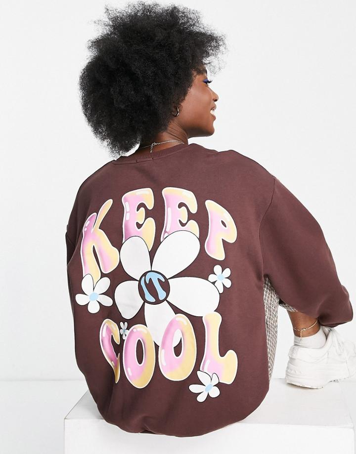 Stradivarius Keep It Cool Oversized Sweat-brown