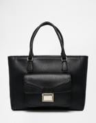 Love Moschino Handheld Bag With Front Envelope Pocket - Black