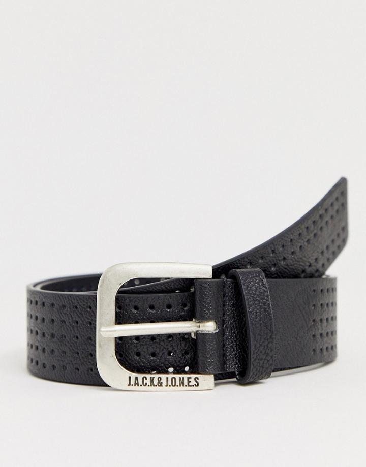 Jack & Jones Perforated Belt In Black