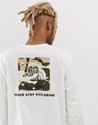 The North Face Red Box Long Sleeve T-shirt In White