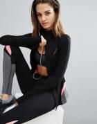 Elle Sport Sculpted Zip Through Gym Jacket - Black