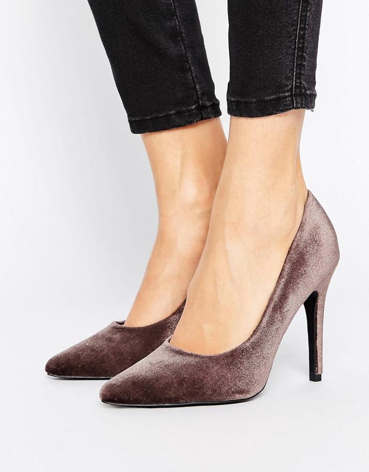New Look Velvet Pointed Pumps - Black