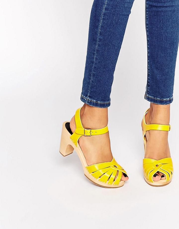 Swedish Hasbeens Yellow Fredrica Sandals - Yellow