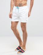 Tommy Hilfiger Solid Swim Shorts In White - White