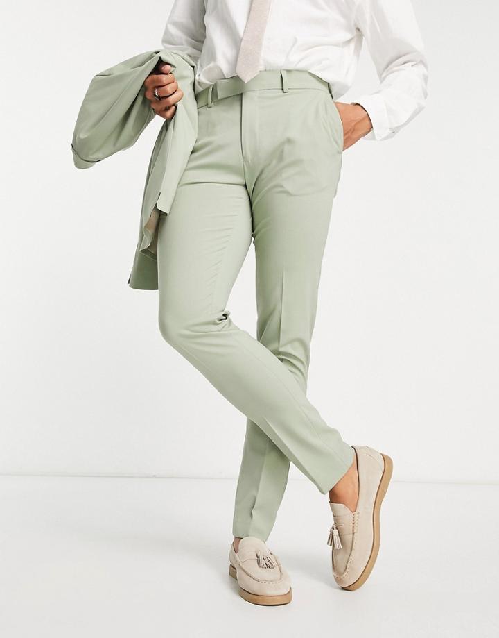 Asos Design Skinny Suit Pants In Sage Green
