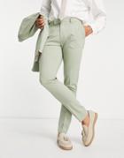 Asos Design Skinny Suit Pants In Sage Green