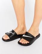 Nike Kawa Swoosh Sliders Sandals In Black