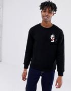 Jack & Jones Originals Drop Shoulder Mickey Mouse Sweatshirt-black