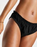 & Other Stories Broderie Anglaise Bikini Bottoms In Blue-black