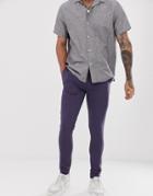 Asos Design Super Skinny Smart Pants In Slate Blue-navy