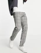 River Island Slim Smart Sweatpants In Gray-grey
