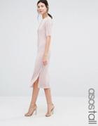 Asos Tall Plisse T-shirt Dress - Pink