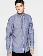 Minimum Shirt In Blue Textured Cotton In Regular Fit - 693 Dark Iris Mel