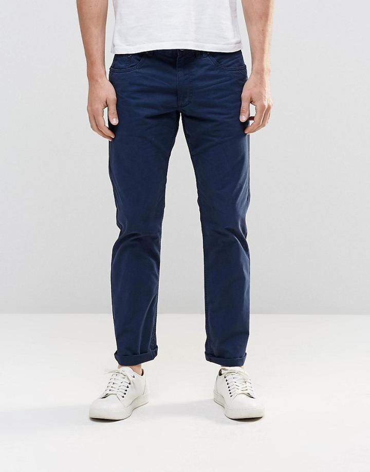 Esprit 5 Pocket Pants In Slim Fit - Navy