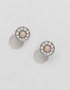 Dyrberg Kern Pink And Silver Stud Earrings - Silver