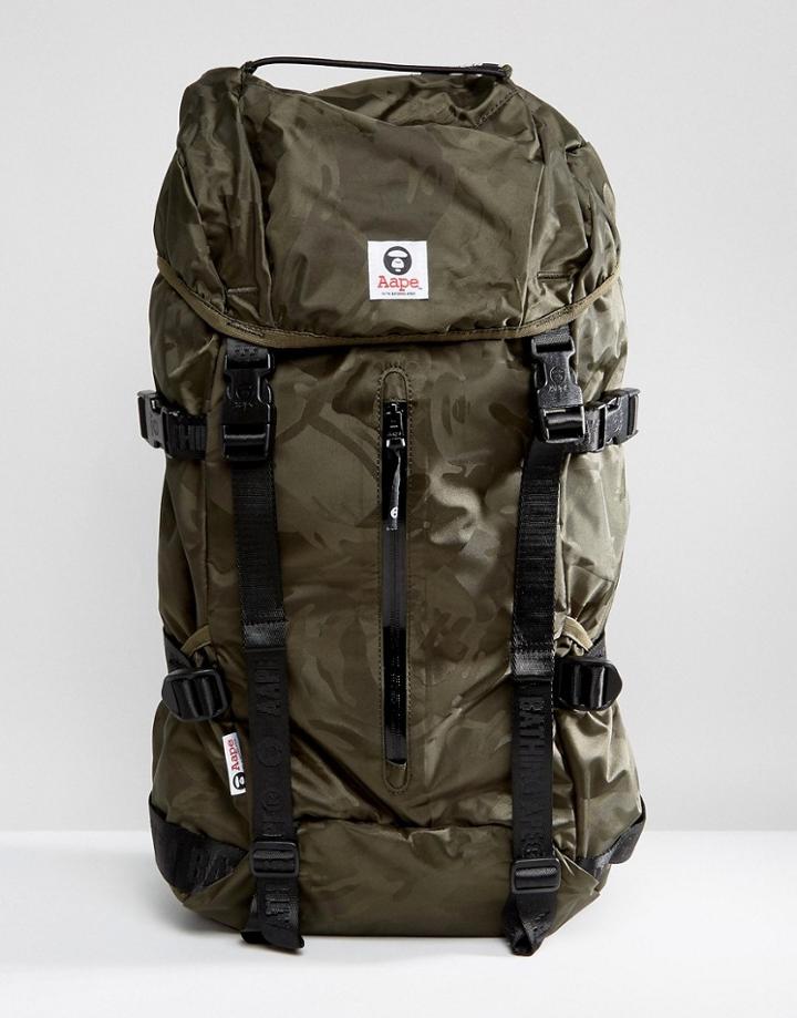 Aape By A Bathing Ape Camo Backpack - Green