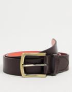 Gianni Feraud Grain Leather Belt In Brown