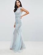 Forever Unique Waist Detail Maxi Dress - Blue