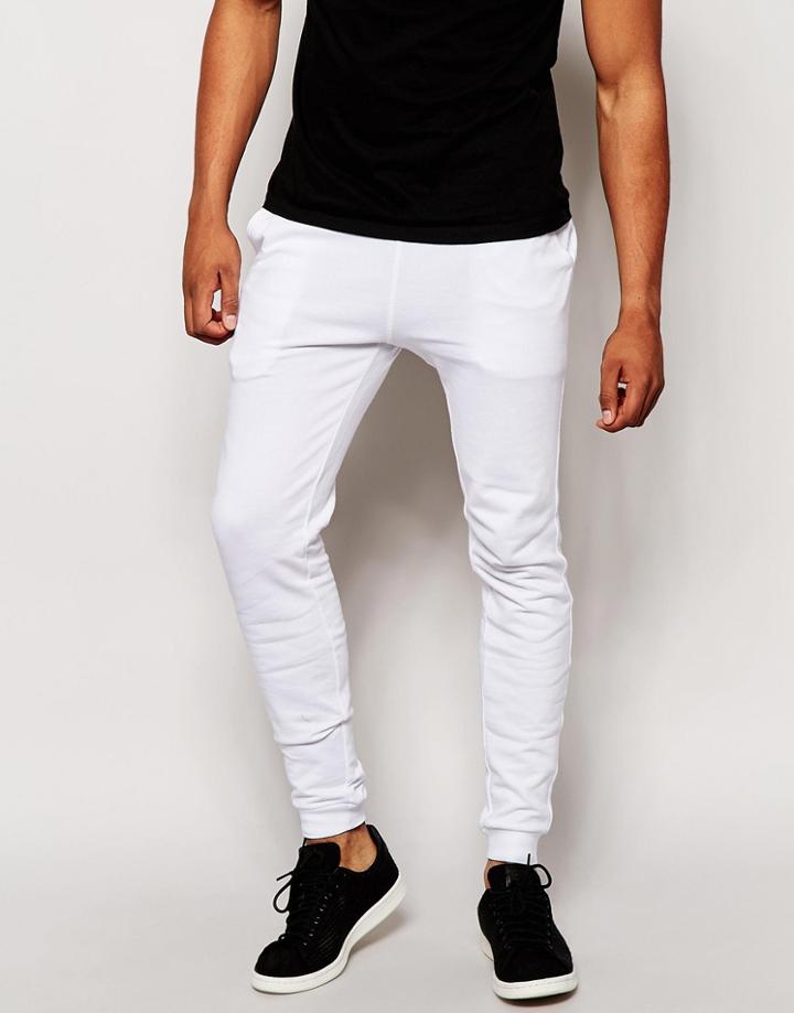 Asos Super Skinny Joggers - White