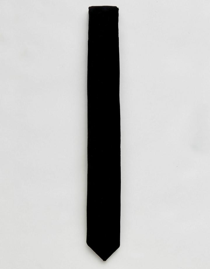 Devils Advocate Black Velvet Tie - Black