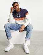 Fred Perry Color Block Printed Sweatshirt In White