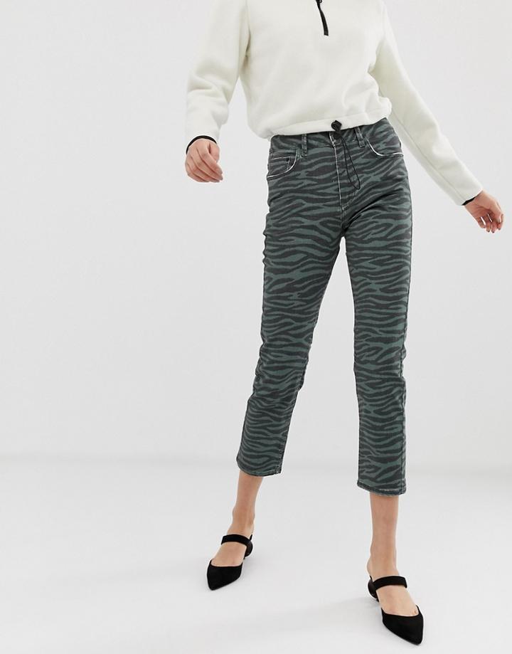 Iden Denim Radclyffe Skinny Jean In Zebra Print - Green