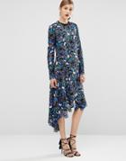 Self Portrait Lace Asymmetric Dress - Blue