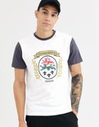 Asos Design T-shirt With Chest Emblem Print-white