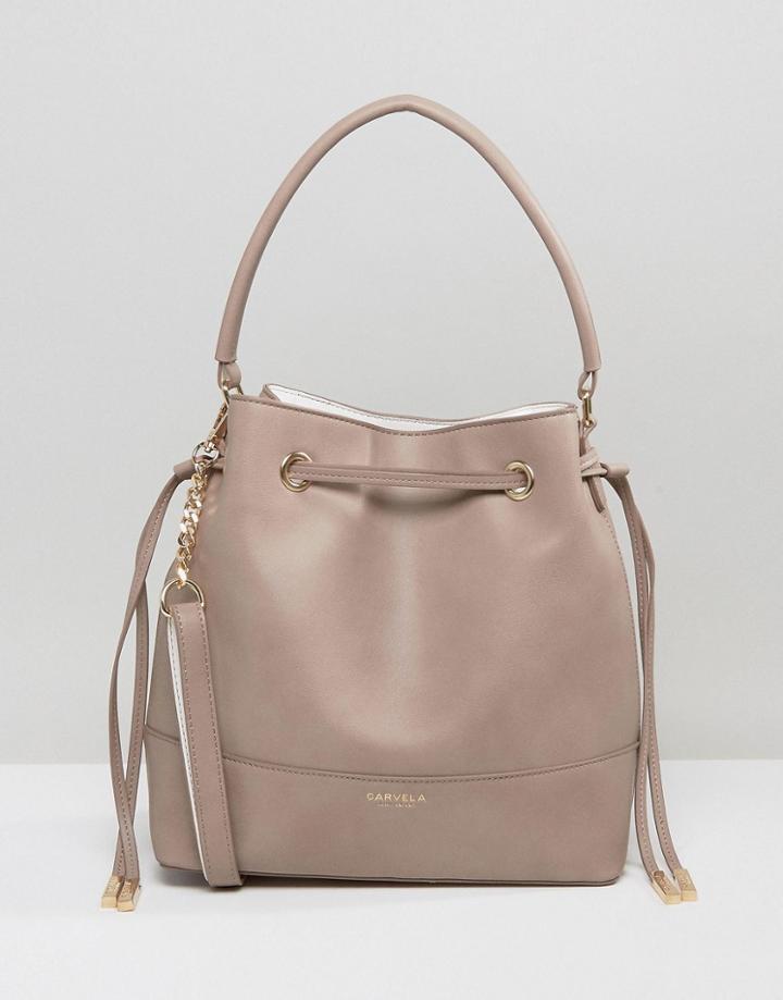 Carvela Phoebe Drawsting Bucket Bag - Beige