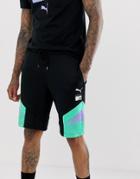 Puma X Mtv Color Block Shorts In Black - Black