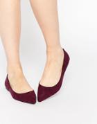 Oasis Pointed Flat Shoes - Burgundy