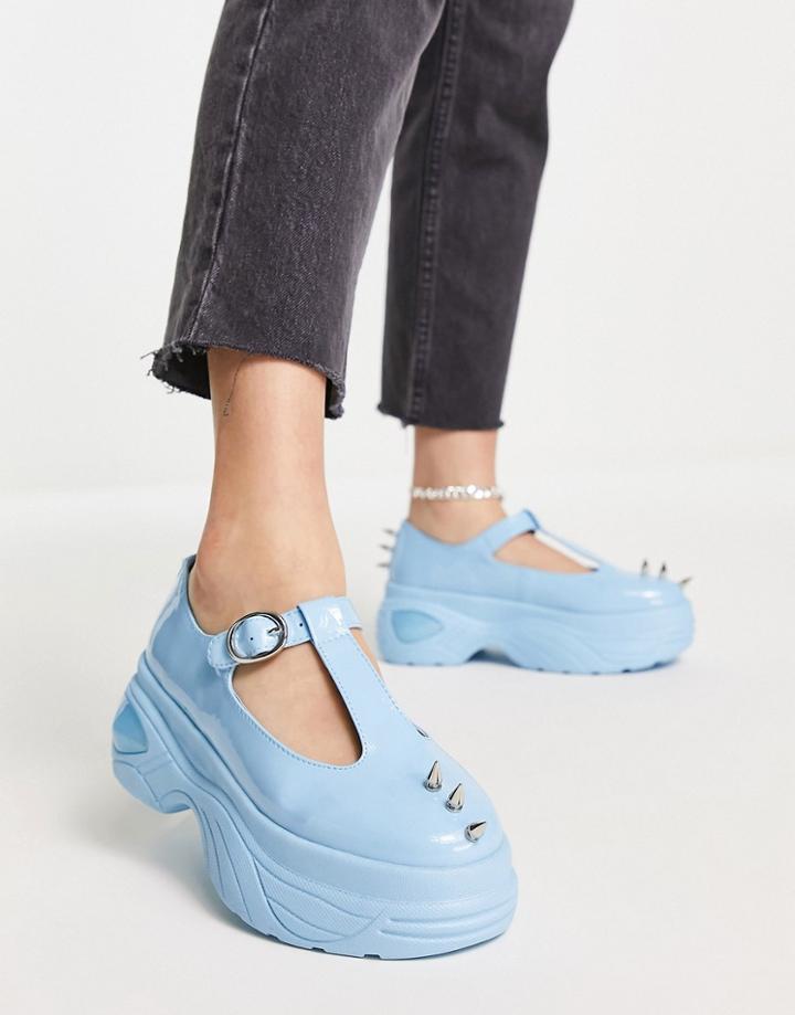Koi Footwear Dear Chunky Shoes With Studs In Blue