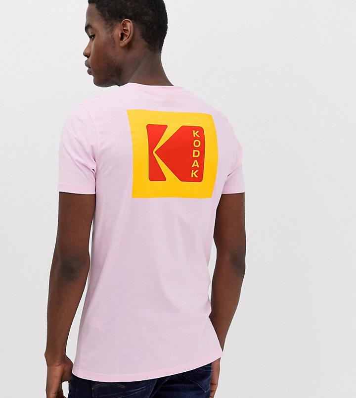 Asos Design Tall Kodak T-shirt With Placement Print - Pink