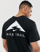 Nike Running Trail Logo T-shirt In Black