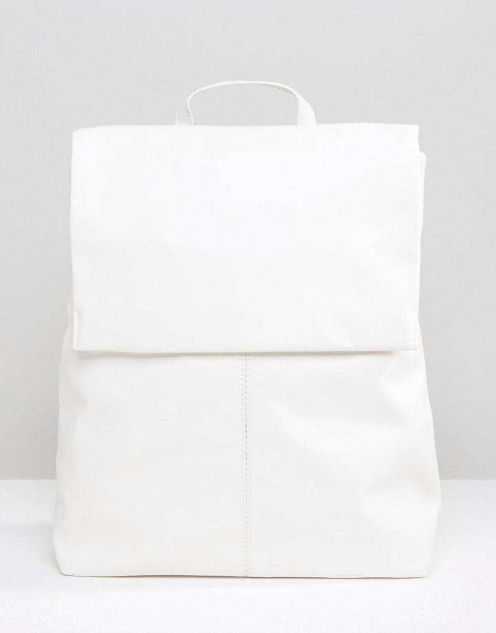Monki Square Minimal Backpack - White