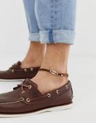 Asos Design Suede Anklet With Shell Charm In Brown - Brown