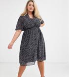 Fashion Union Plus Button Front Midi Shirt Dress In Black Floral