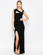 Honor Gold Maxi Dress With Cut Out Detail And Side Split - Black