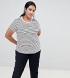 Asos Design Curve Skinny Stripe Crew Neck T-shirt - Multi